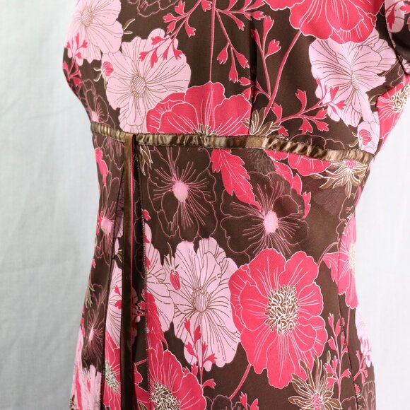 Vintage Jody of California Brown Floral Dress *11/12 Boho Empire Waist USA - Picture 8 of 16